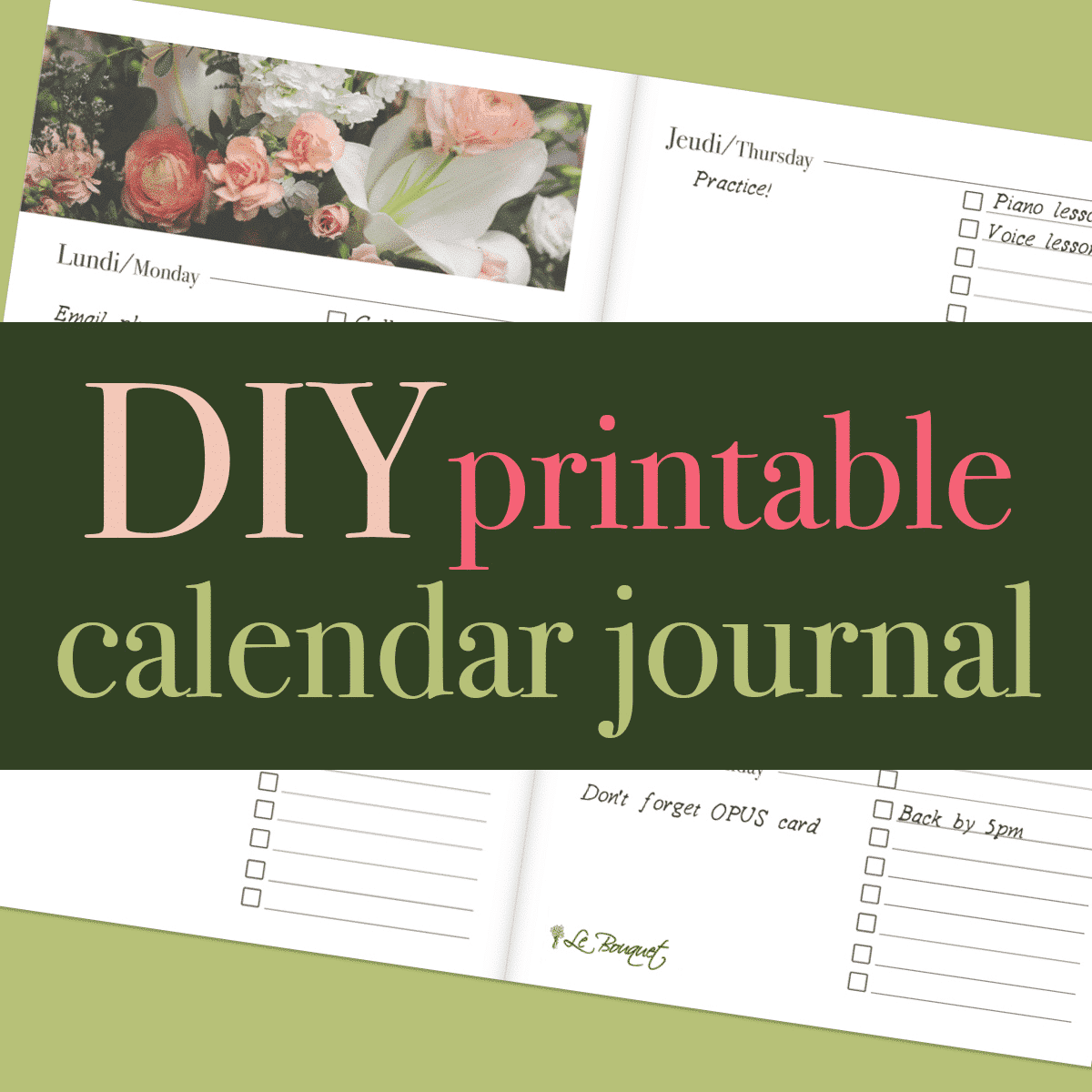 DIY Printable Calendar Journal