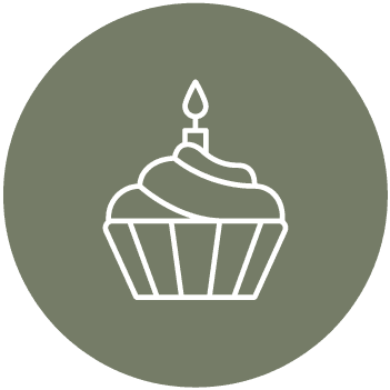 Birthday cupcake with candle icon