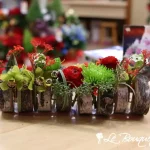 Exotic Christmas Log Floral Centerpiece