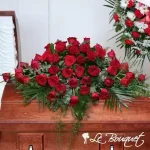 Blooming Red Roses Casket Spray