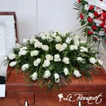 Blooming Red Roses Casket Spray