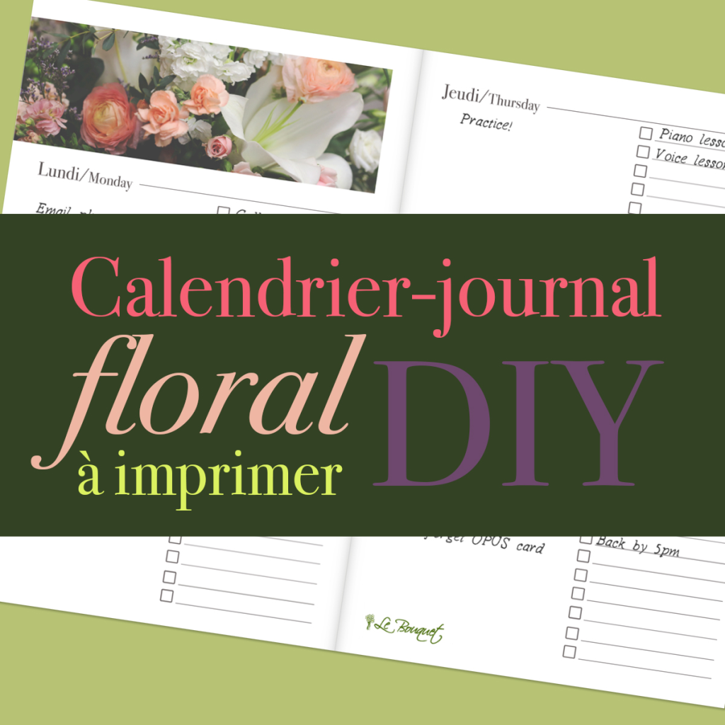 Journal calendrier imprimable DIY