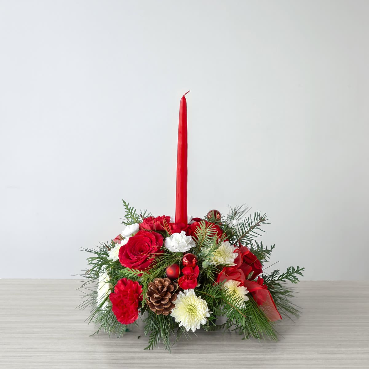 Single Candle Holiday Centerpiece