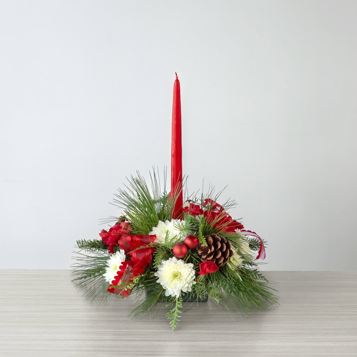 Single Candle Holiday Centerpiece