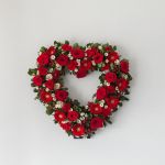 Cœur funéraire rouge rubis 