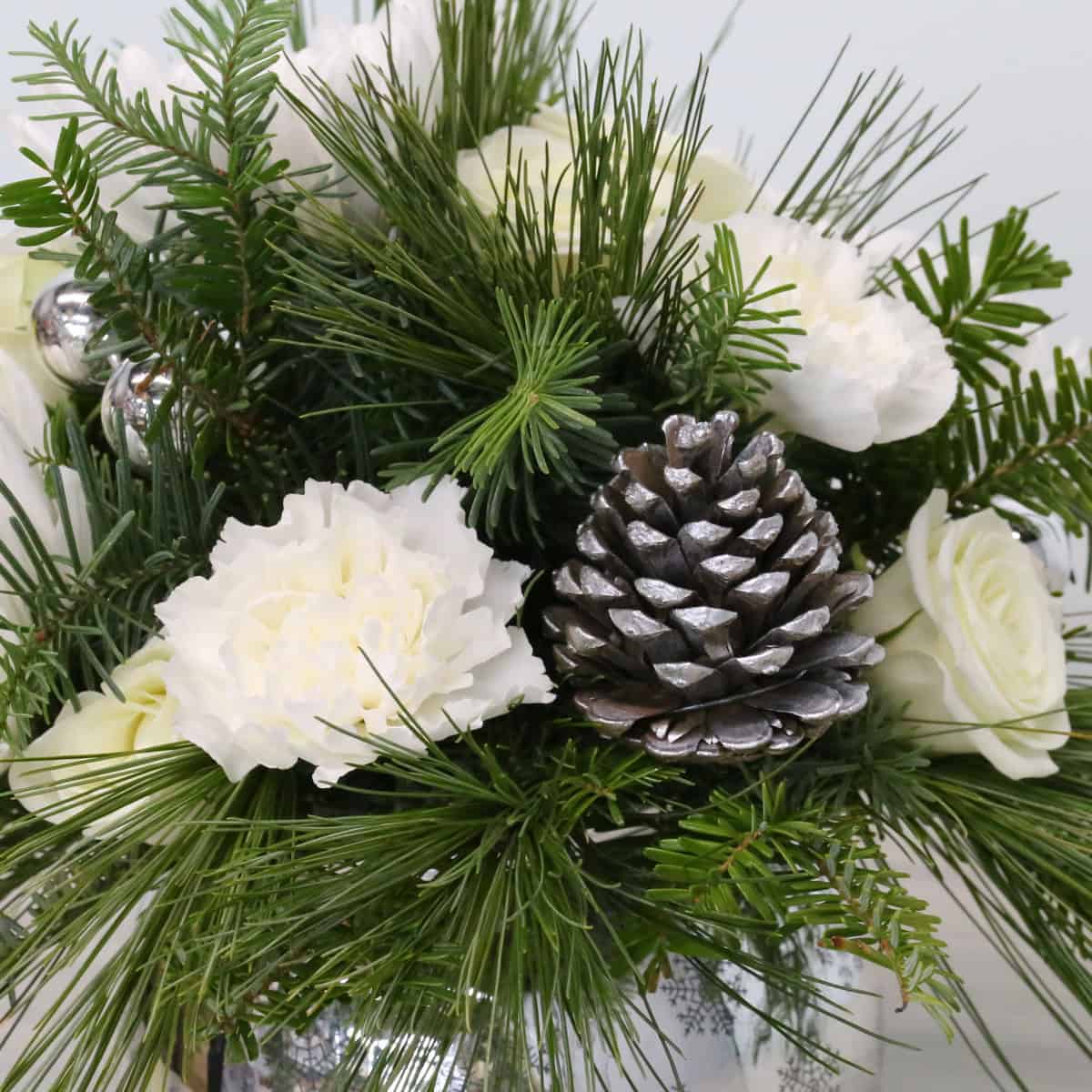 Holiday Ornament Arrangement – silver