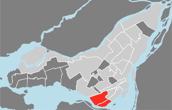 Map highlighting LaSalle within Montreal